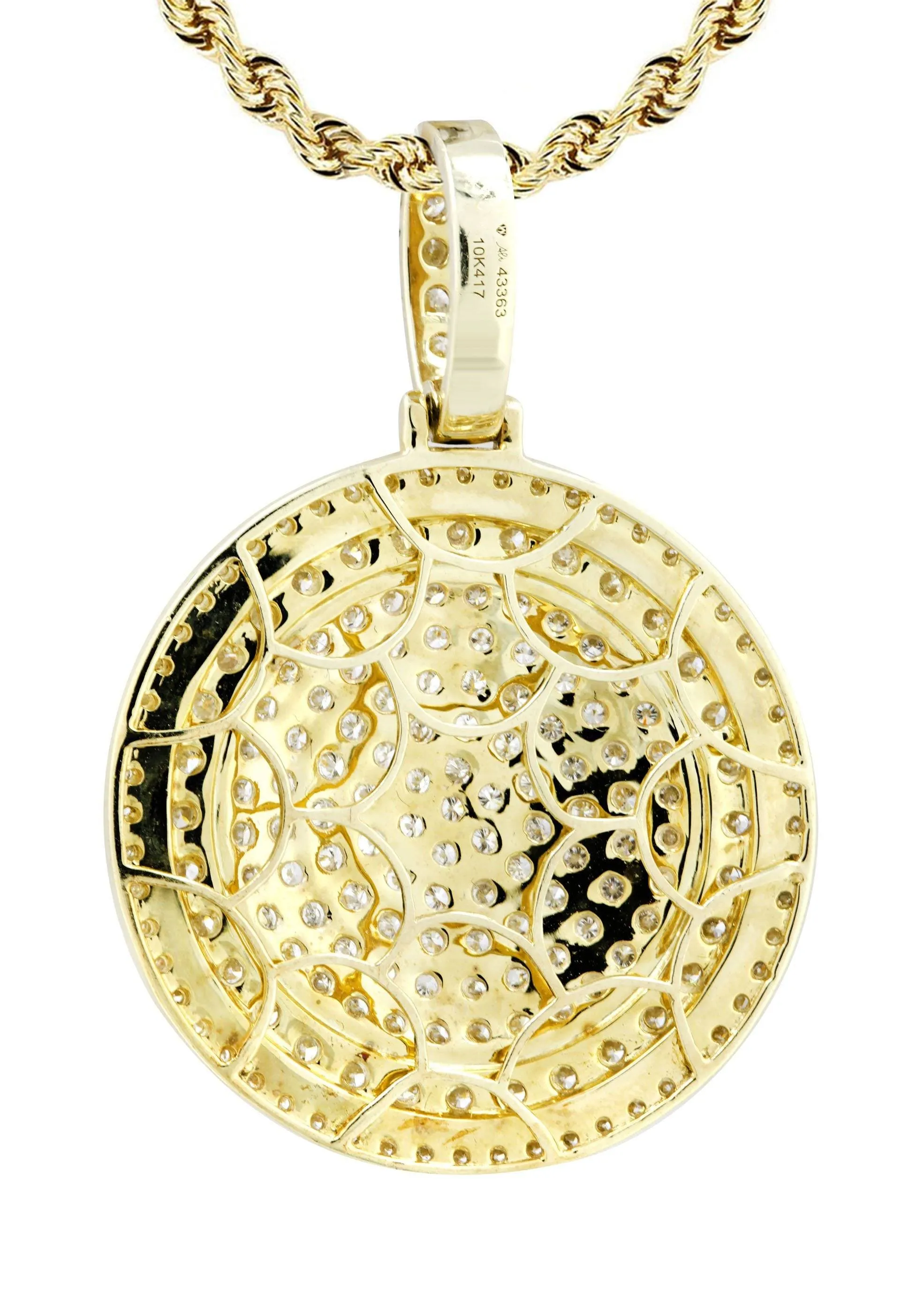 10K Yellow Gold Round Diamond Necklace  | 4.42 Carats