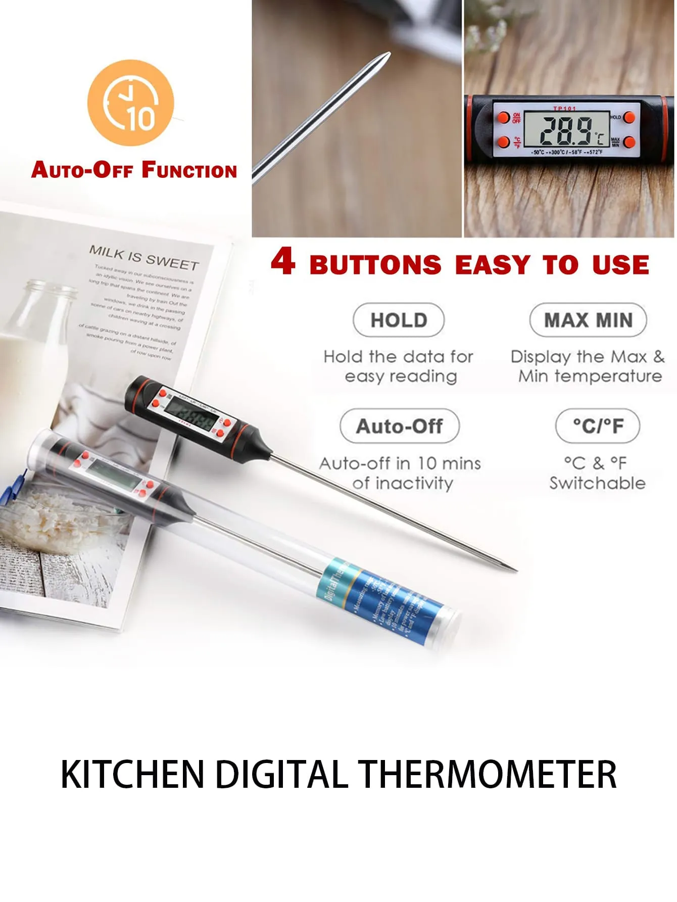 1pc Kitchen Digital Thermometer