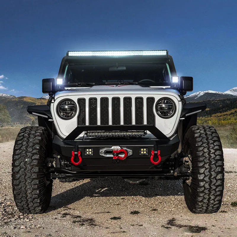 52" RGBW Dual Row LED Light Bar & 2 RGB Pods & All Brackets for 2007-2018 Jeep Wrangler JK