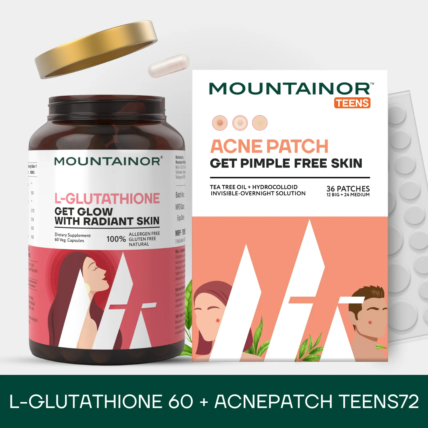 Acne Pimple Patch For Teens(72)   Glutathione 60 Caps - (Combo)