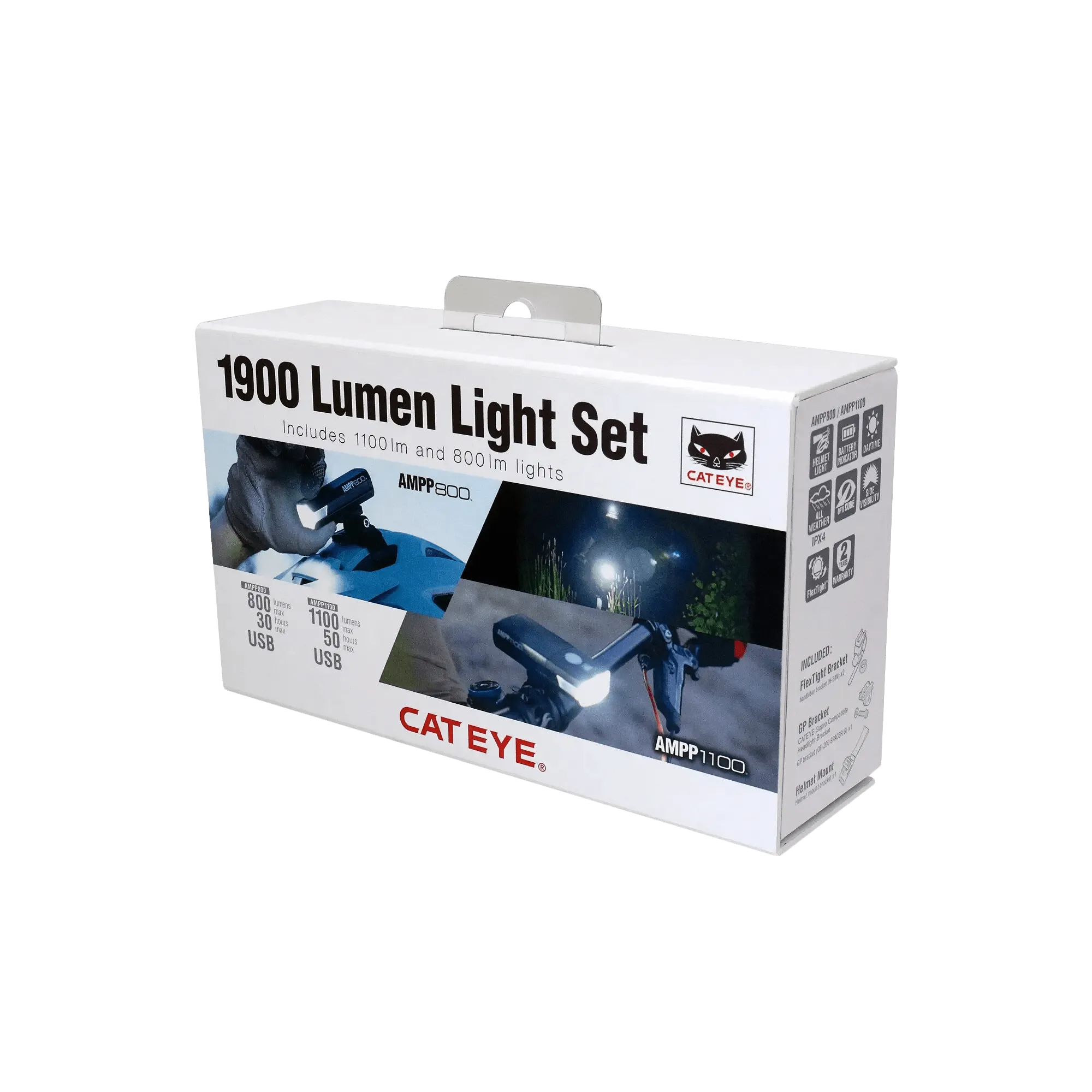 AMPP1100 & AMPP800 With Helmet Mount, 1900 Lumen Light Set