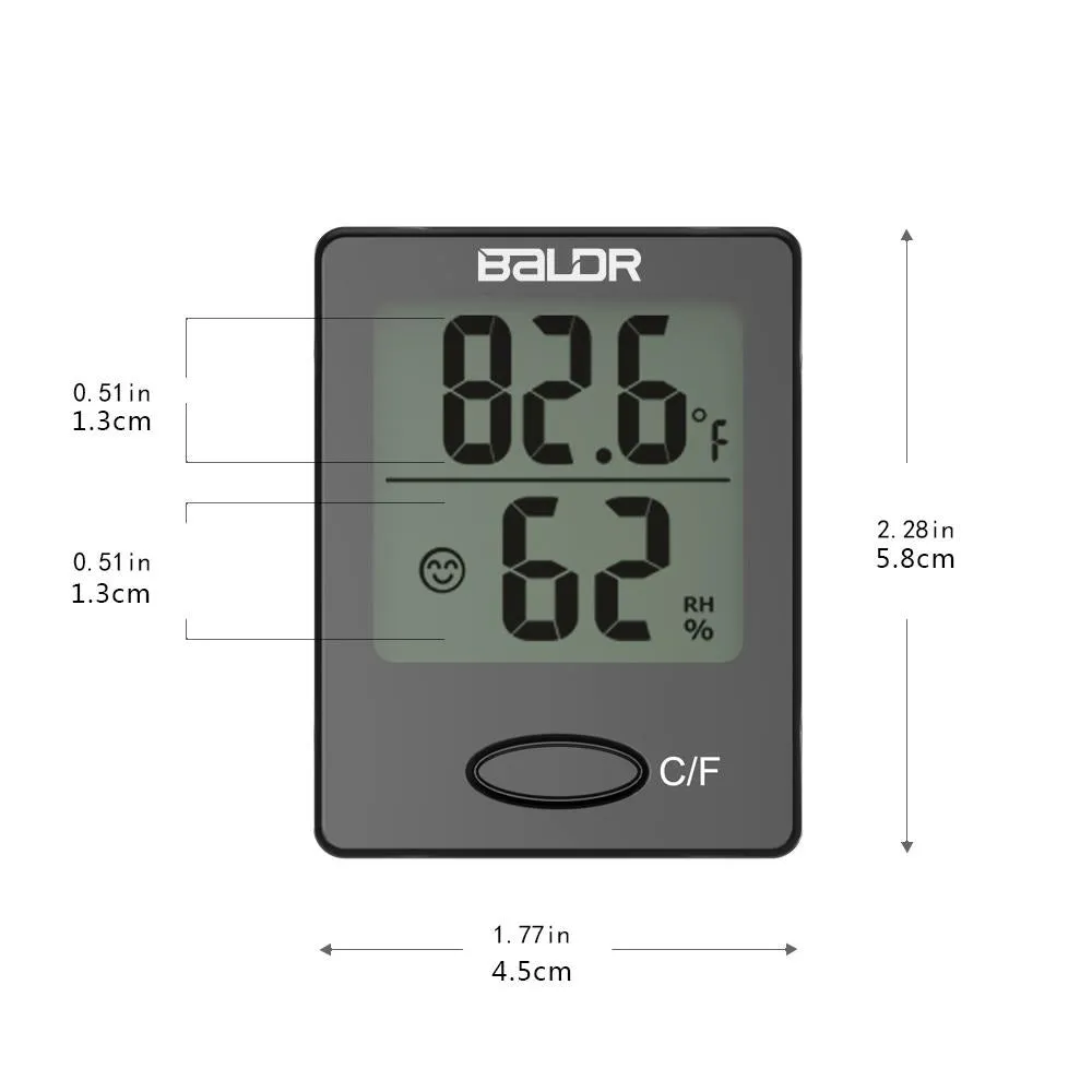 BALDR Mini Digital Indoor Thermometer & Hygrometer