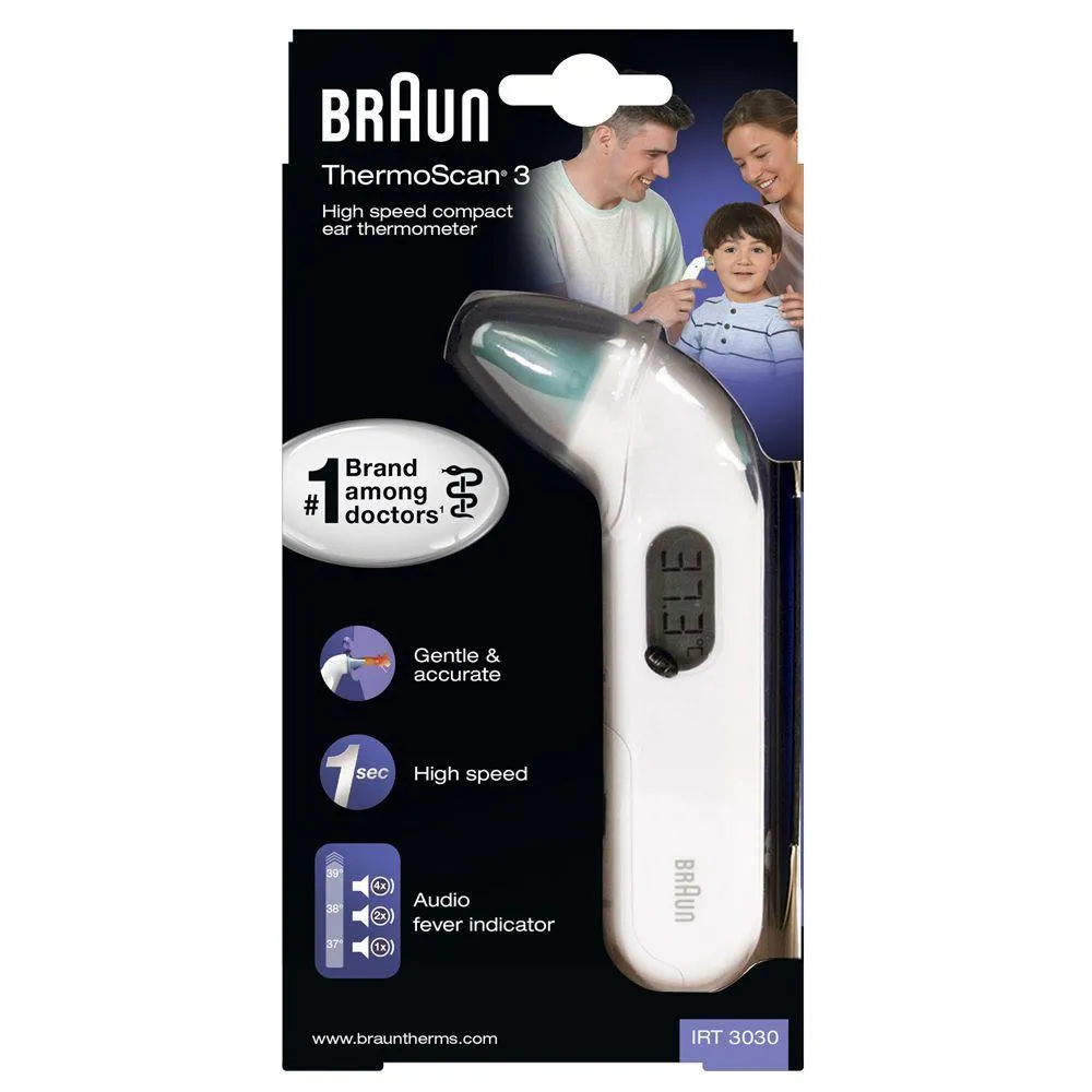 Braun ThermoScan 3 Infrared Ear Thermometer - White | 12-M