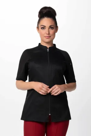 Chef Works Womans Arcadia Chef Jacket- Black