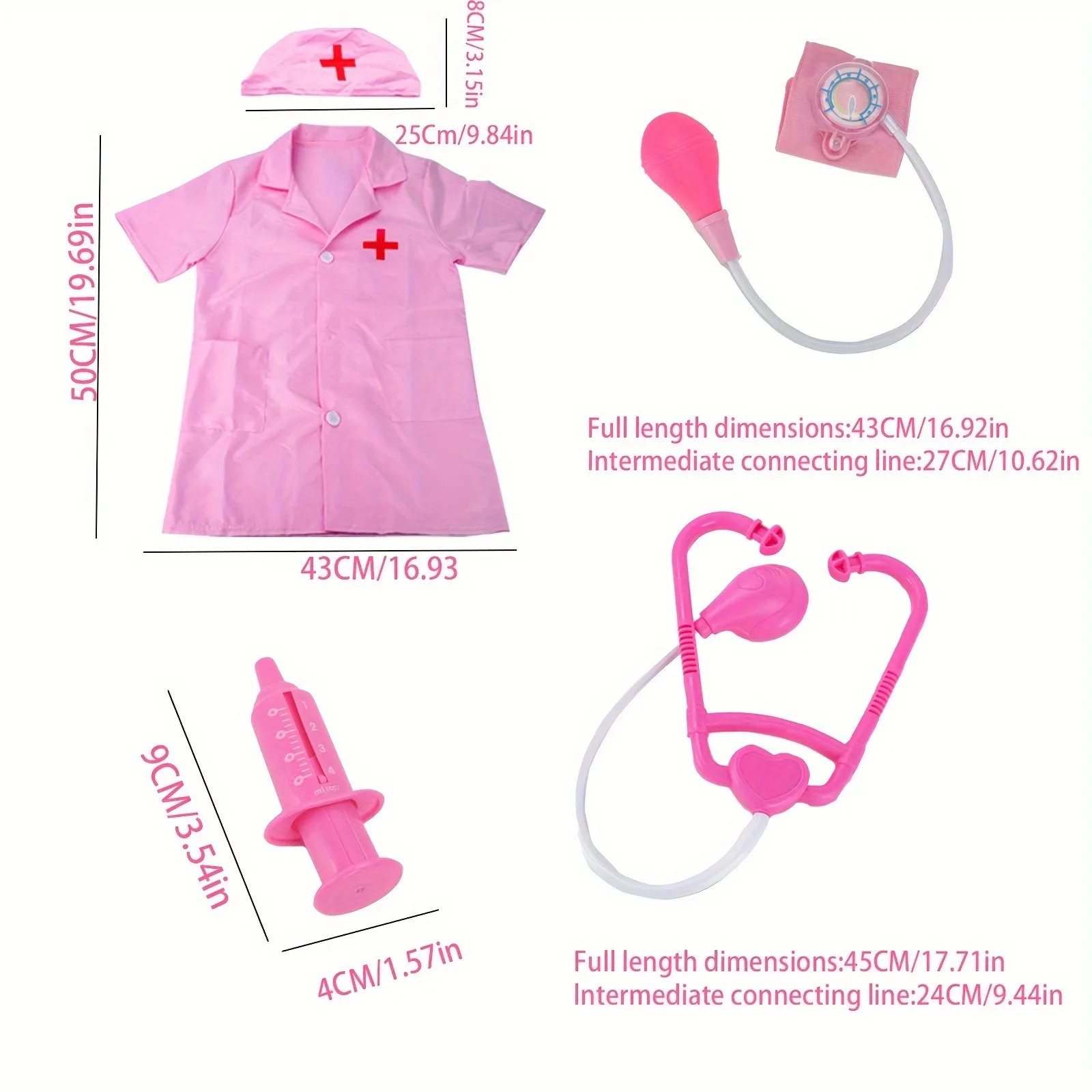 Children's Family Doctor Toy Set,The Role Of A Stethoscope Nurse,Injecting Boys And Girls,Simulated Blood Pressure Monitor, As Halloween Gifts