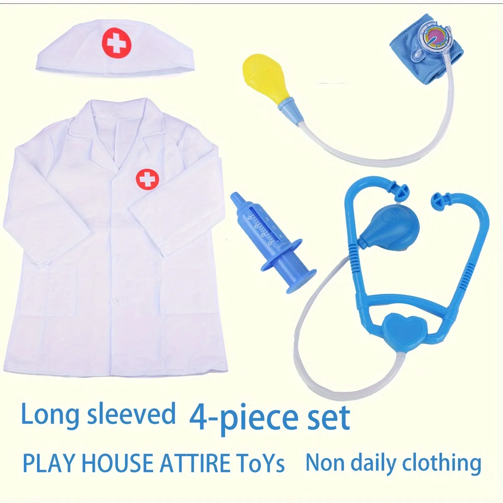 Children's Family Doctor Toy Set,The Role Of A Stethoscope Nurse,Injecting Boys And Girls,Simulated Blood Pressure Monitor, As Halloween Gifts