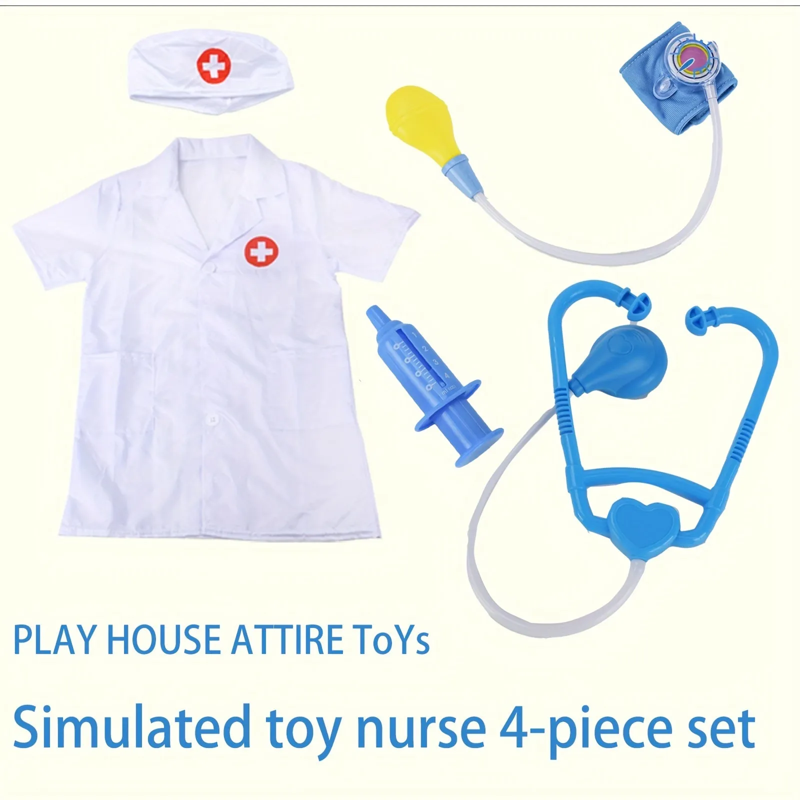 Children's Family Doctor Toy Set,The Role Of A Stethoscope Nurse,Injecting Boys And Girls,Simulated Blood Pressure Monitor, As Halloween Gifts