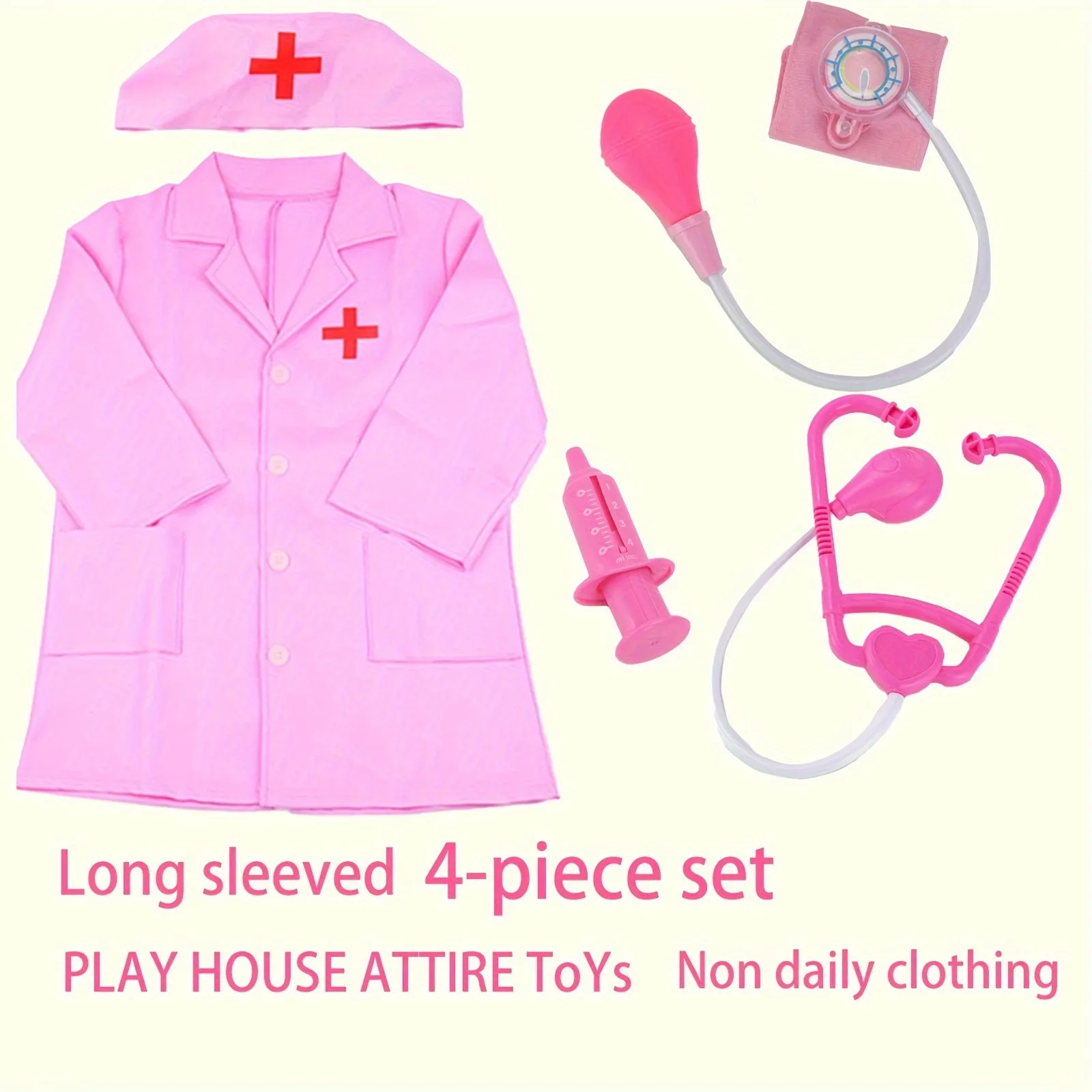 Children's Family Doctor Toy Set,The Role Of A Stethoscope Nurse,Injecting Boys And Girls,Simulated Blood Pressure Monitor, As Halloween Gifts