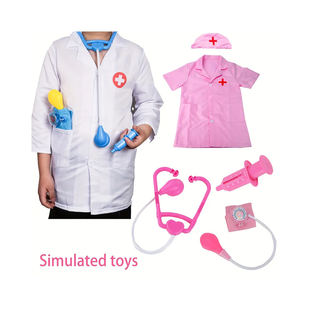 Children's Family Doctor Toy Set,The Role Of A Stethoscope Nurse,Injecting Boys And Girls,Simulated Blood Pressure Monitor, As Halloween Gifts