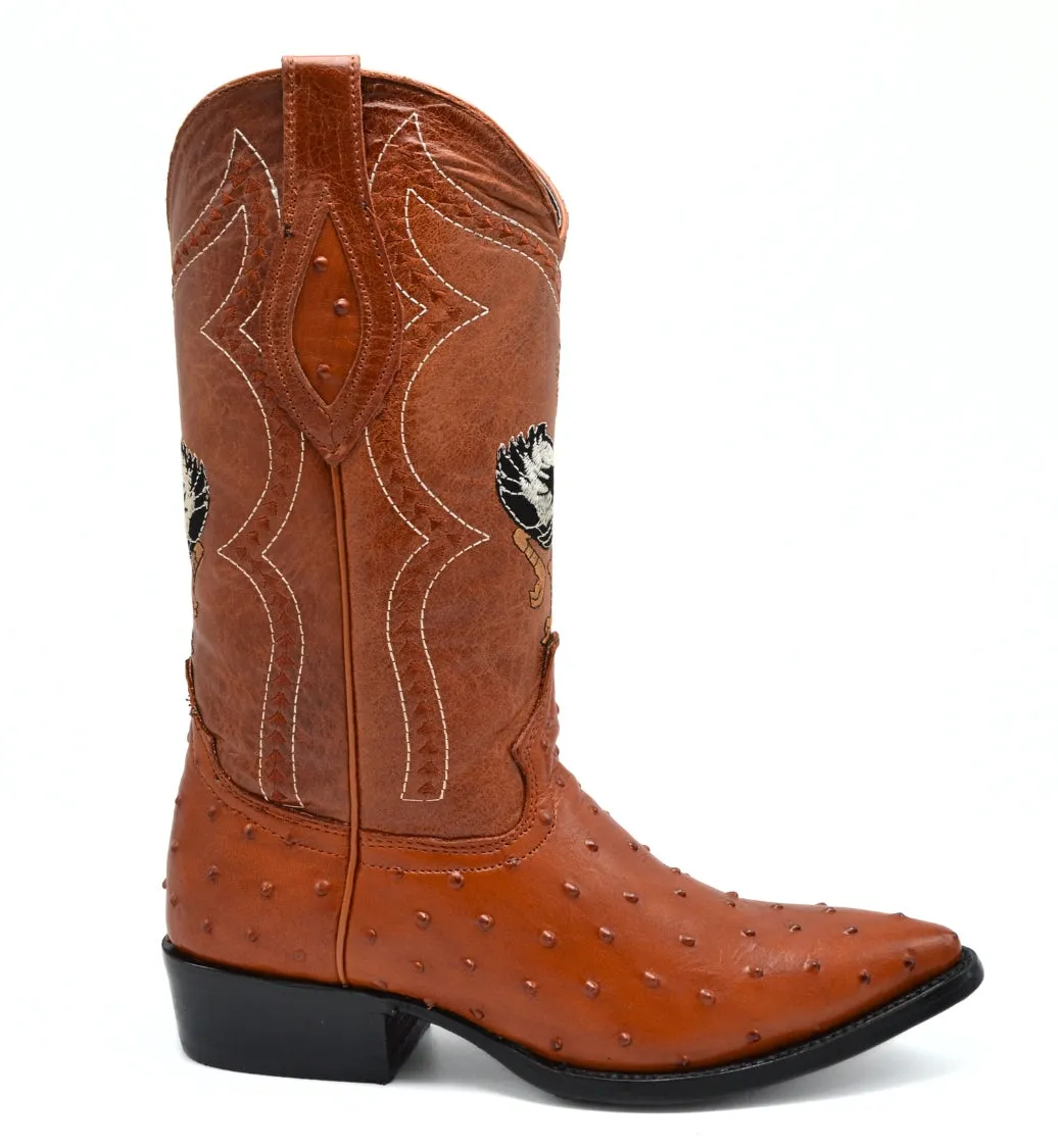 Combo JB901 Cognac Men's Western Boots: J Toe Cowboy boots in Genuine Leather 001 cognac  Belt