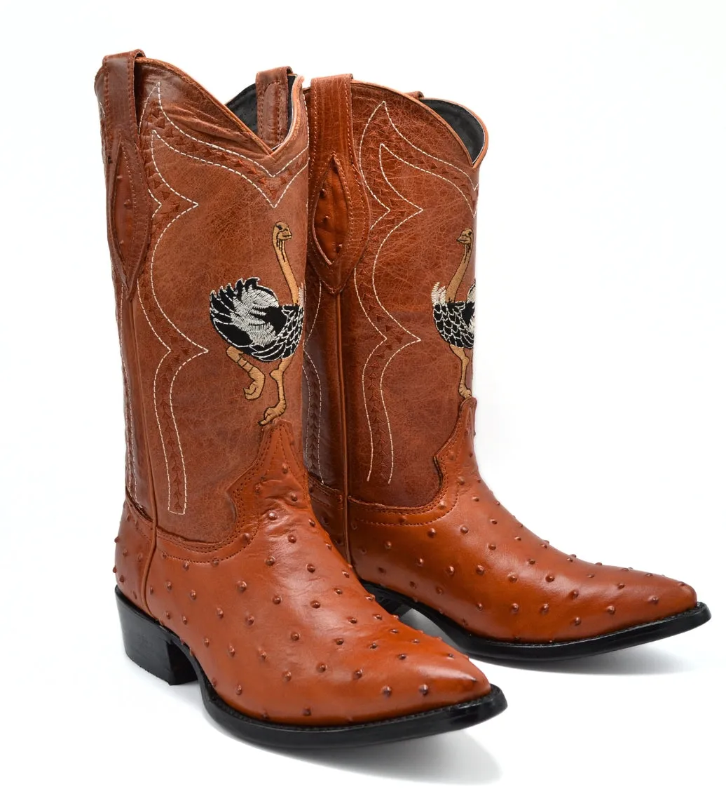 Combo JB901 Cognac Men's Western Boots: J Toe Cowboy boots in Genuine Leather 001 cognac  Belt