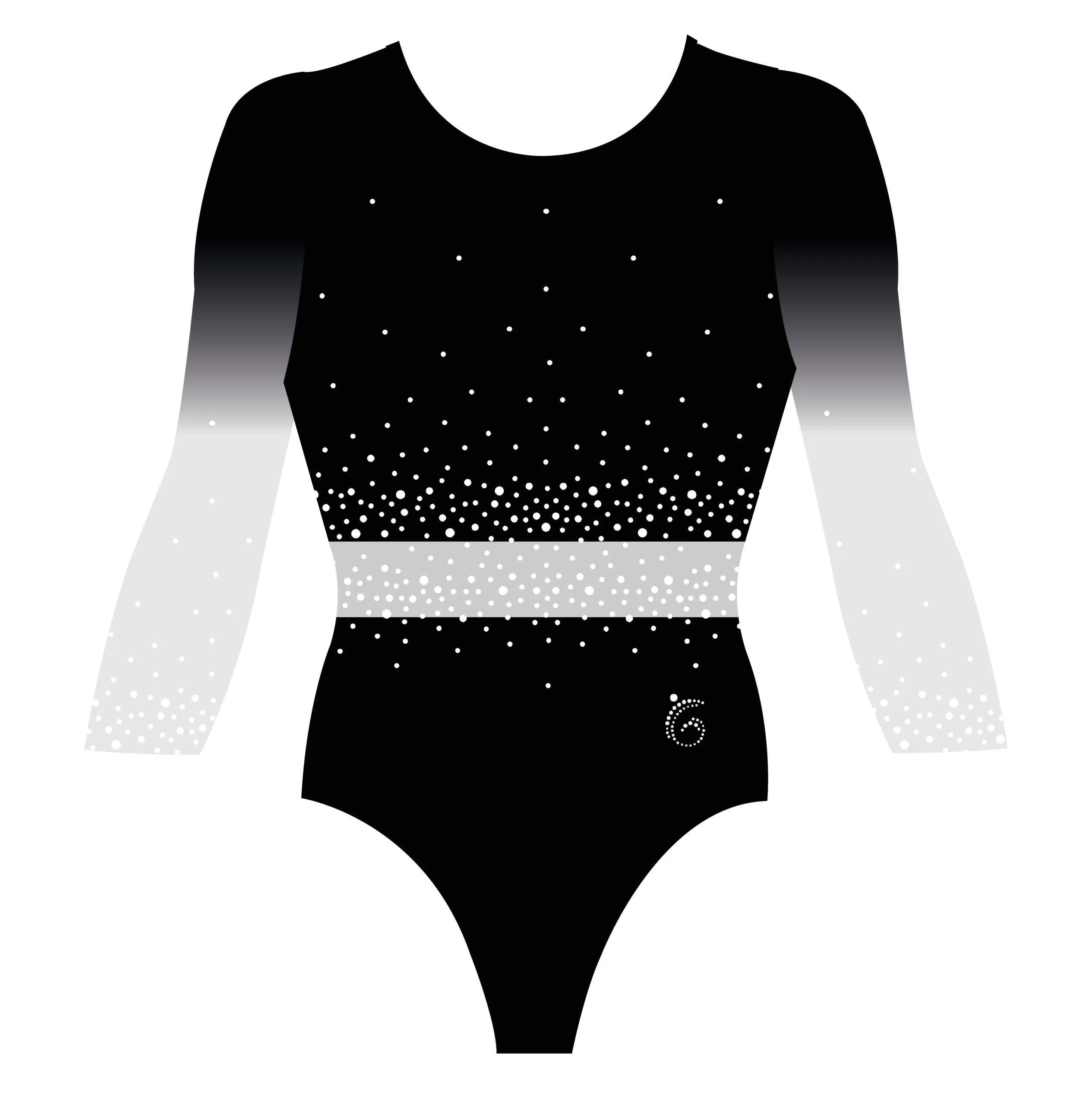 Custom Quick Ship Belted Brilliance Leotard Three Quarter Sleeve