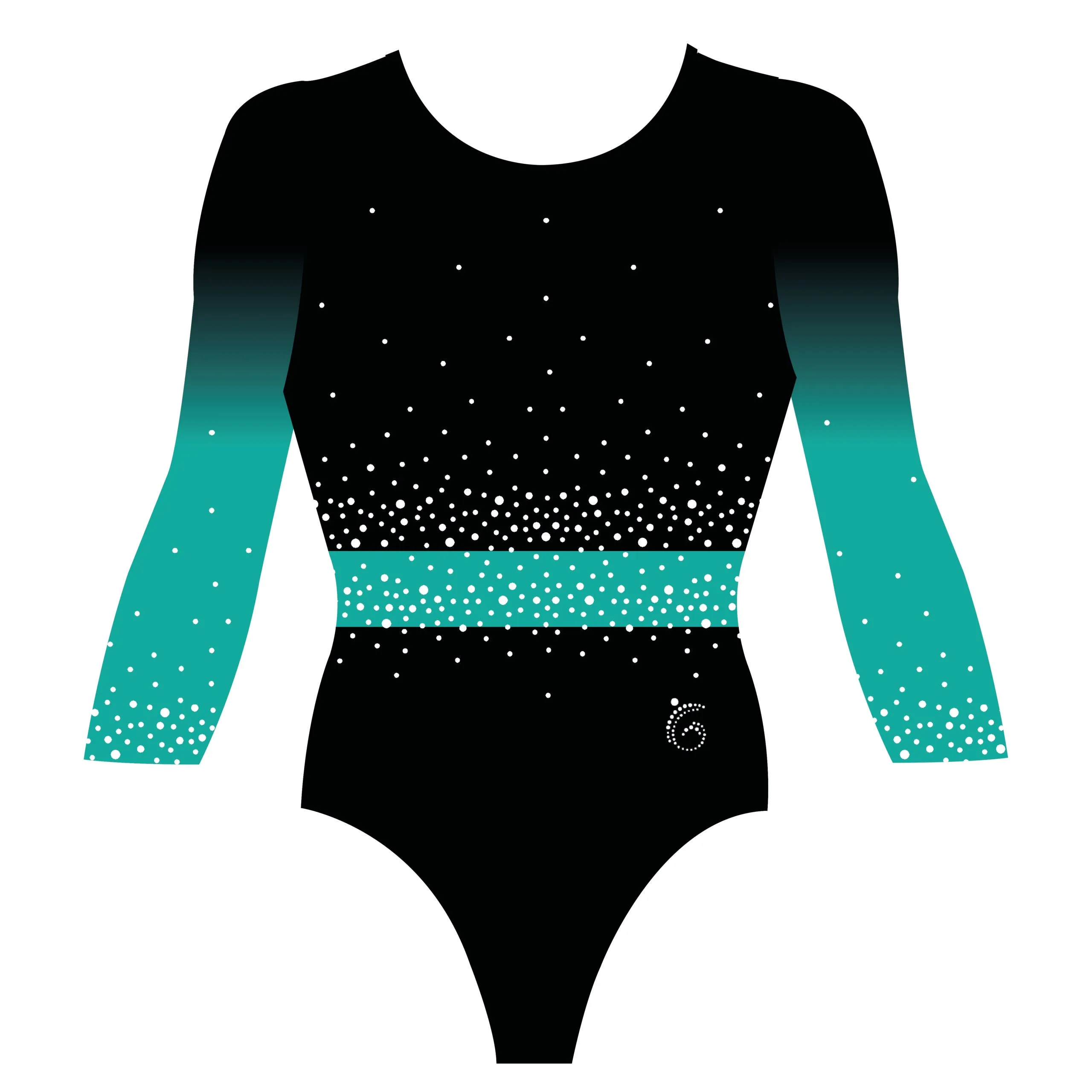 Custom Quick Ship Belted Brilliance Leotard Three Quarter Sleeve