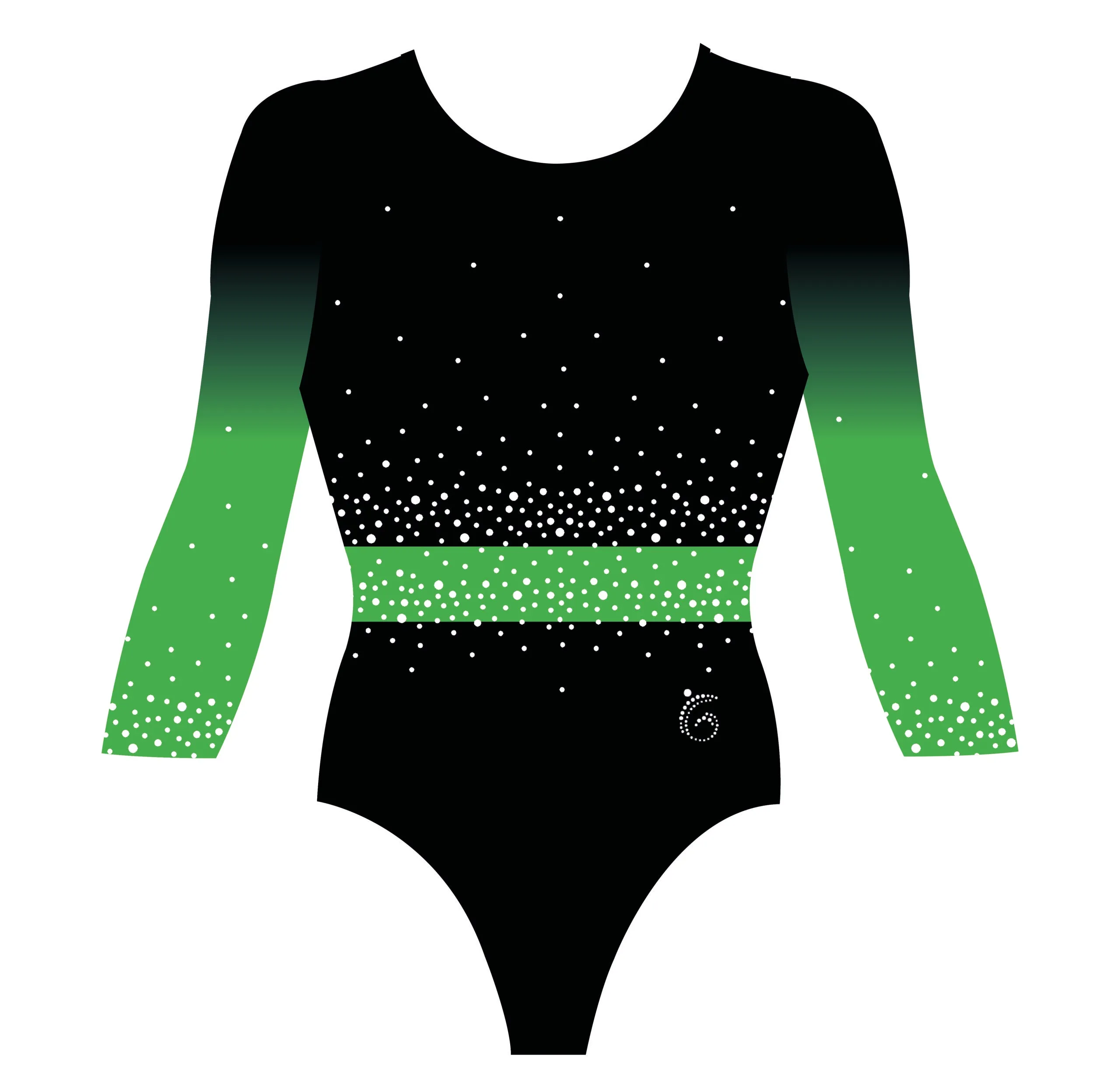 Custom Quick Ship Belted Brilliance Leotard Three Quarter Sleeve