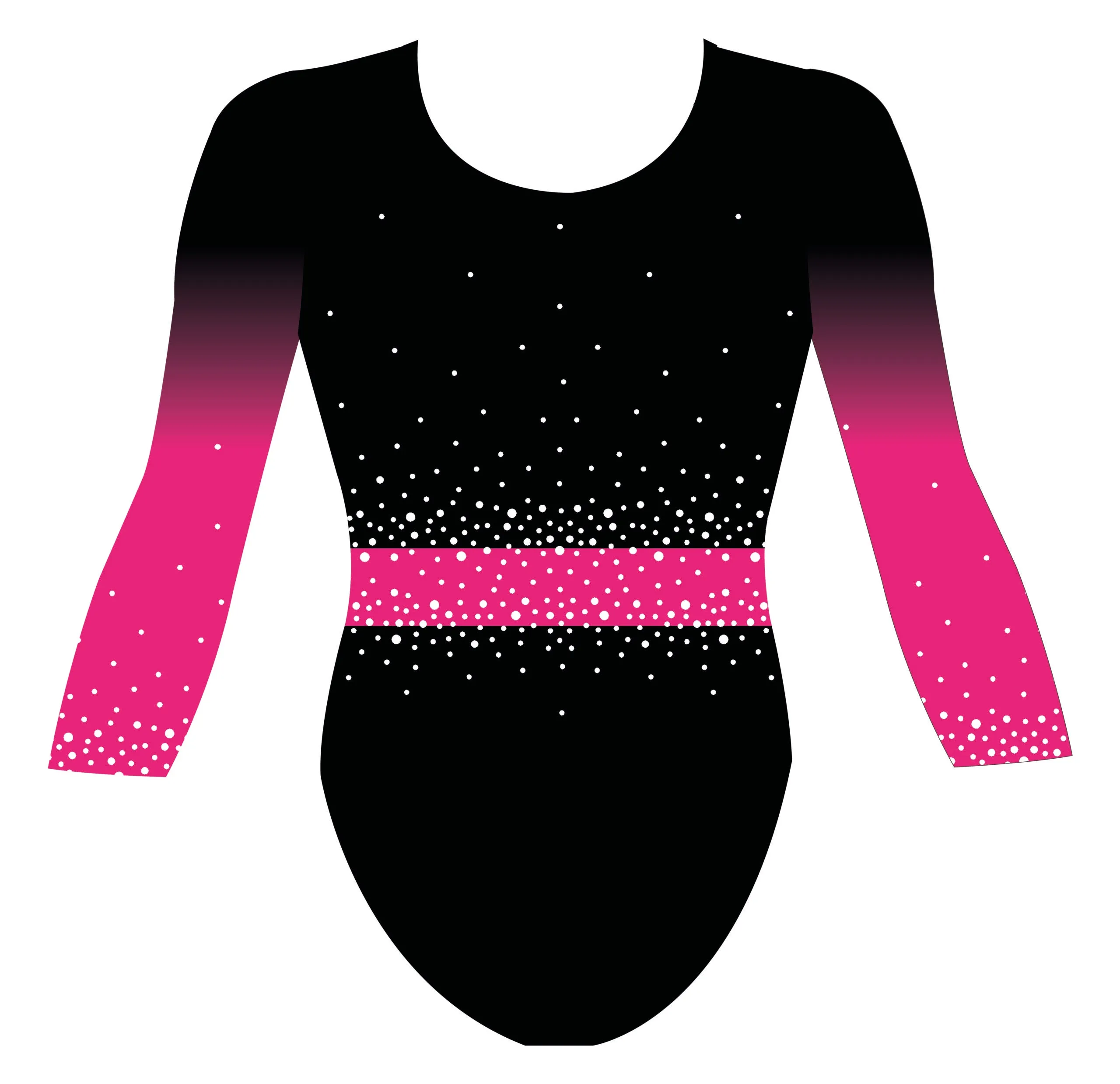 Custom Quick Ship Belted Brilliance Leotard Three Quarter Sleeve