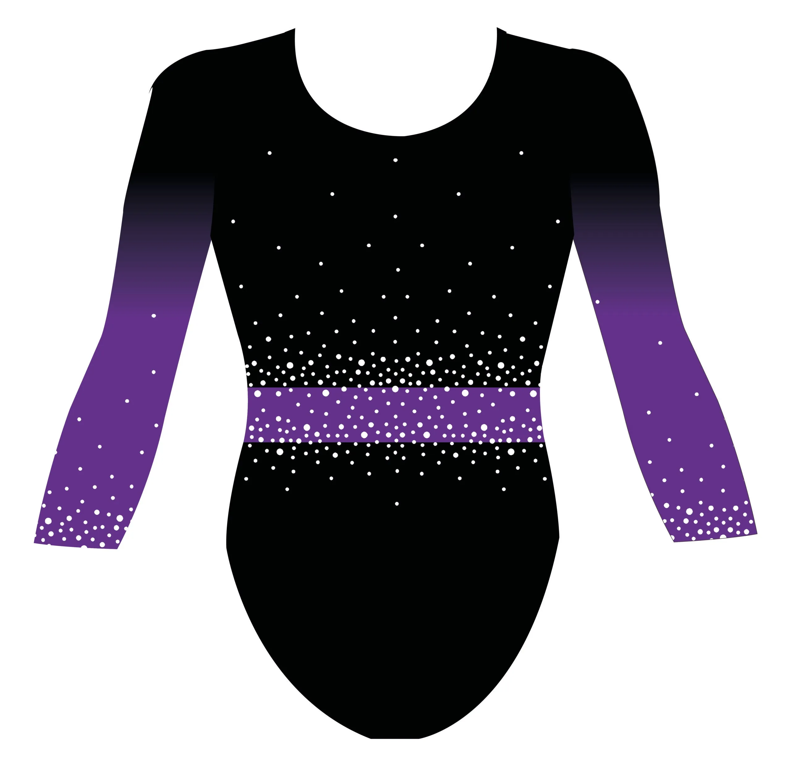 Custom Quick Ship Belted Brilliance Leotard Three Quarter Sleeve