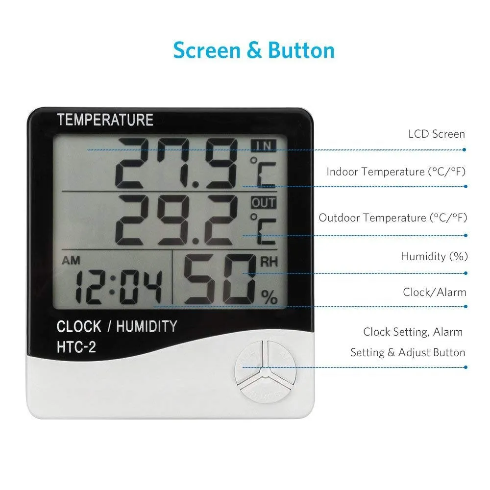 Digital Hygrometer Indoor Thermometer Humidity Monitor