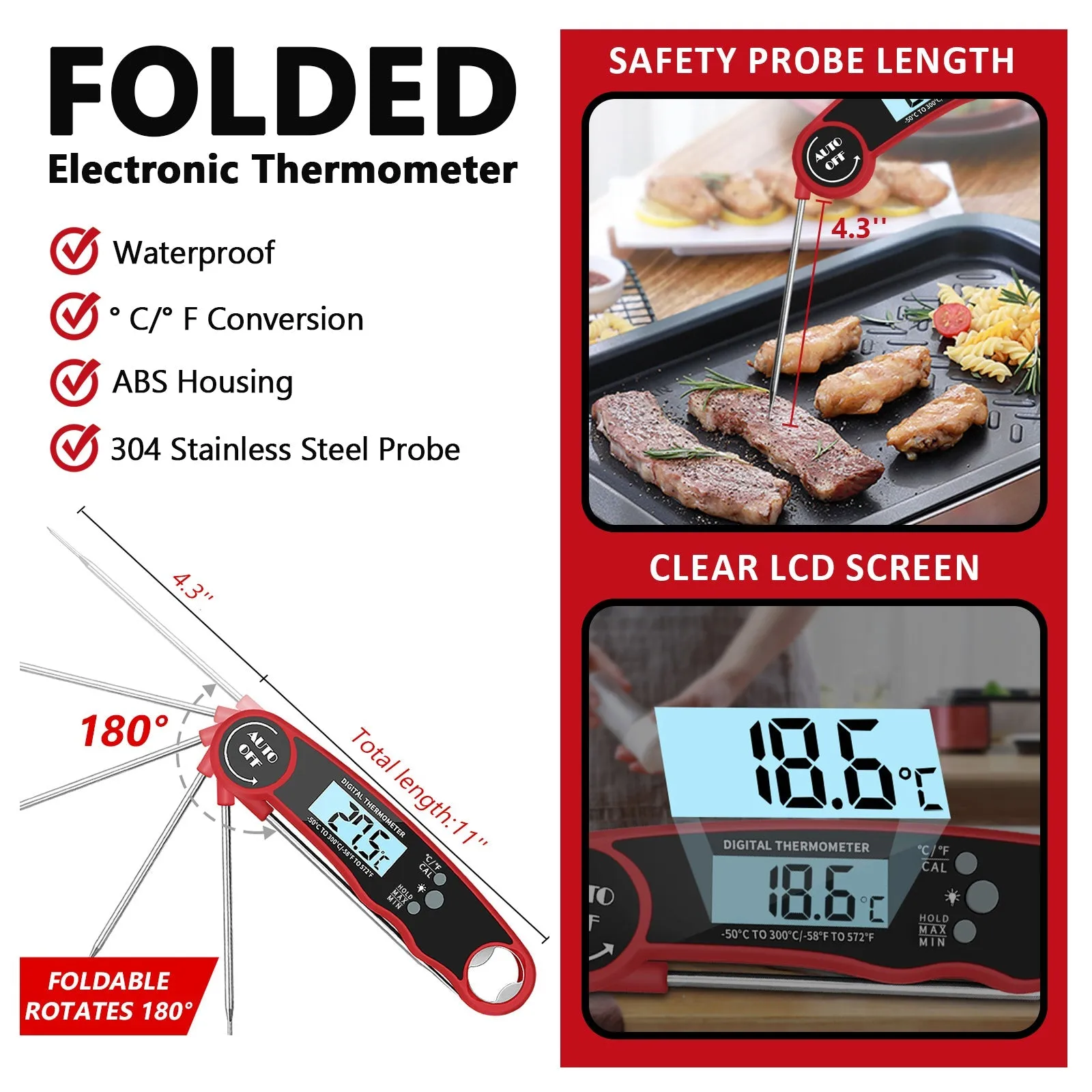 Digital Kitchen Thermometer Food Tools Electronic Cooking Probe BBQ