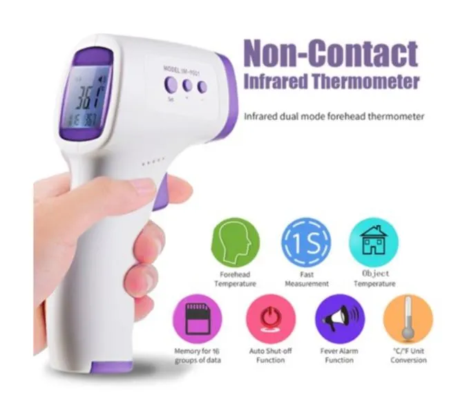 Digital Thermometer Infrared Baby Adult Non-Contact Body Temperature Meter LCD 3 Colors Forehead Thermometer Gun