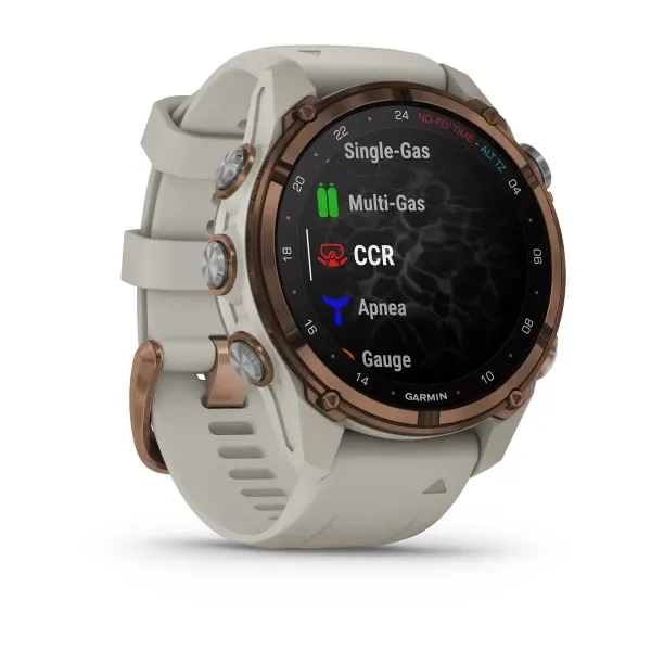 Garmin Descent™ Mk3i – 43 mm Bronze PVD Titanium with French Grey Silicone Band