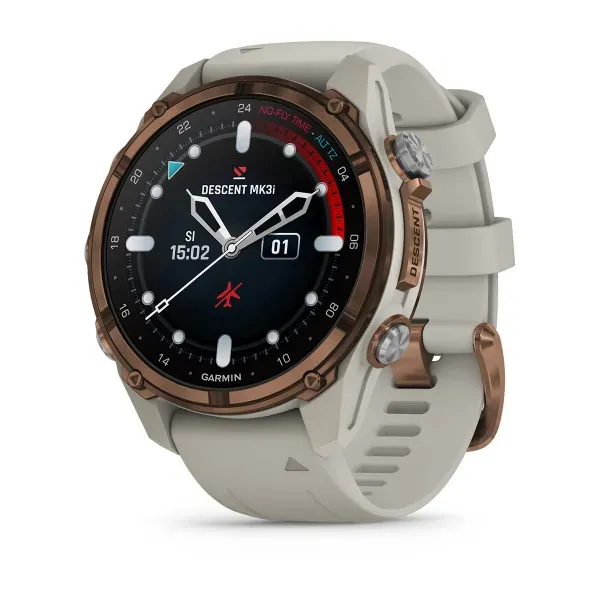 Garmin Descent™ Mk3i – 43 mm Bronze PVD Titanium with French Grey Silicone Band