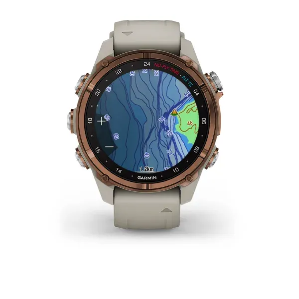 Garmin Descent™ Mk3i – 43 mm Bronze PVD Titanium with French Grey Silicone Band