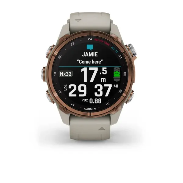 Garmin Descent™ Mk3i – 43 mm Bronze PVD Titanium with French Grey Silicone Band