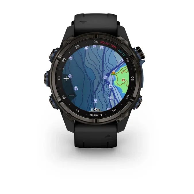 Garmin Descent™ Mk3i – 43 mm Carbon Grey DLC Titanium with Black Silicone Band