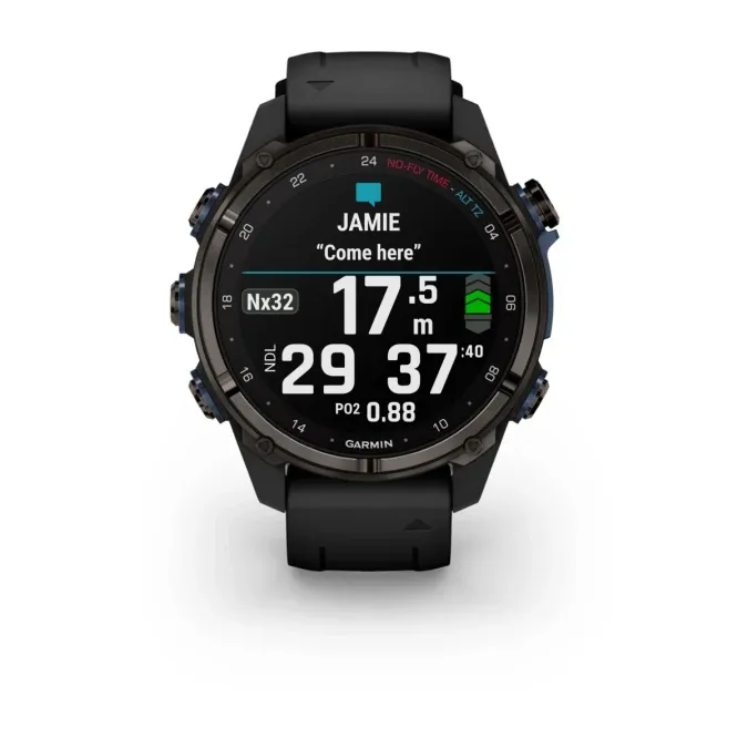 Garmin Descent™ Mk3i – 43 mm Carbon Grey DLC Titanium with Black Silicone Band