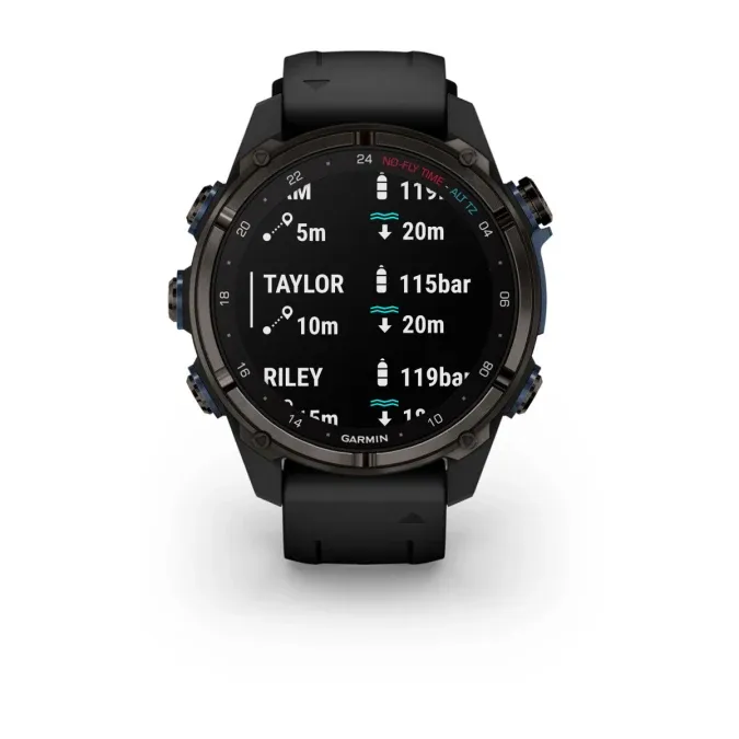 Garmin Descent™ Mk3i – 43 mm Carbon Grey DLC Titanium with Black Silicone Band