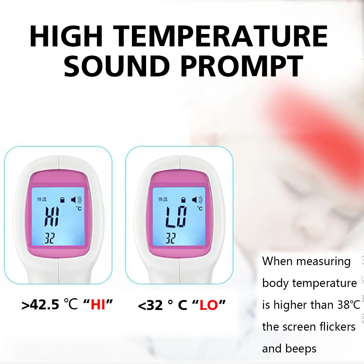 GHIR02 Non Contact Infrared Forehead Thermometer