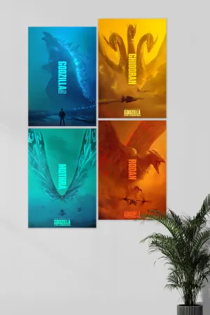 Godzilla King of the Monster Set | Godzilla | Movie PosterPack Of 4