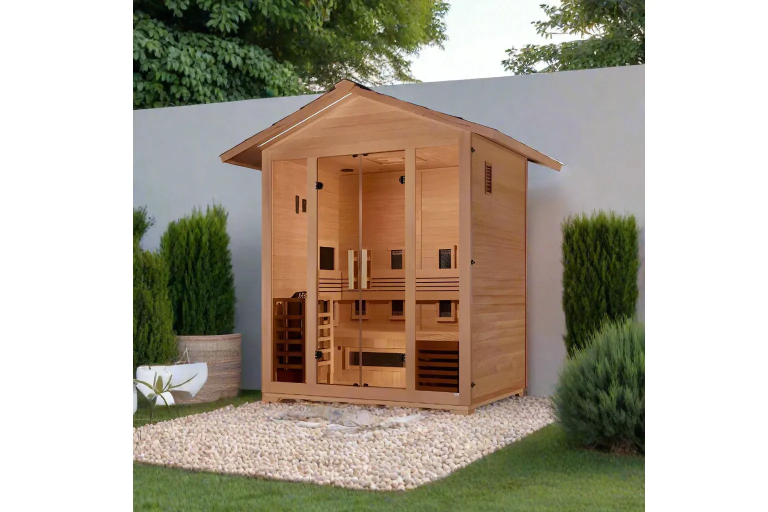 Golden Designs "Gargellen" 5-Person Full Spectrum Hybrid Outdoor Sauna