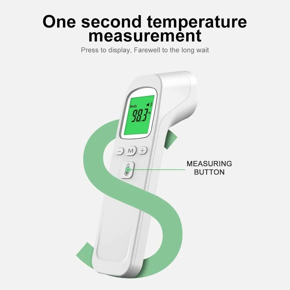 Handheld Infrared Forehead Thermometer Reader With Alarm & Memory Function