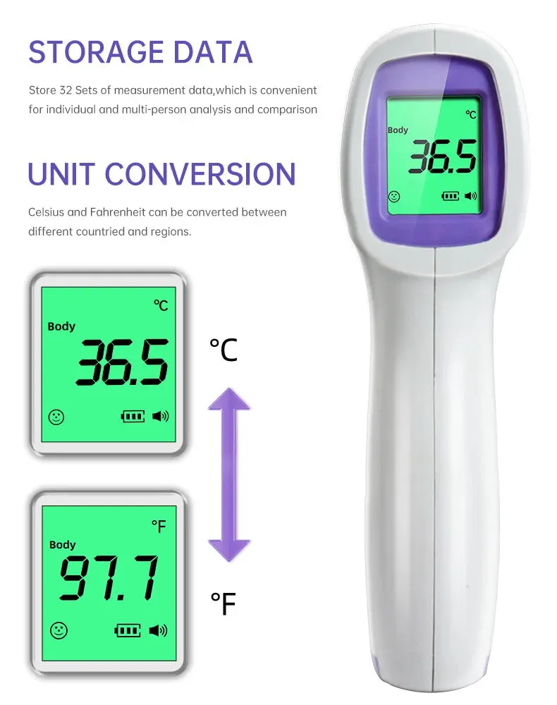 Infrared Fever Thermometer - Non-Contact Digital for Baby & Adult Use