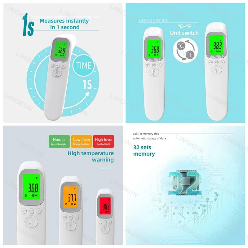 Infrared Fever Thermometer - Non-Contact Digital for Baby & Adult Use