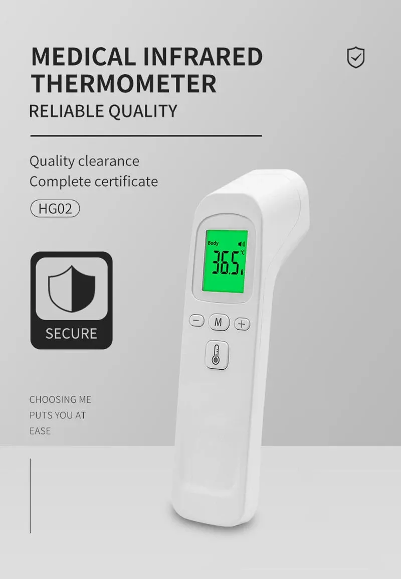 Infrared Fever Thermometer - Non-Contact Digital for Baby & Adult Use