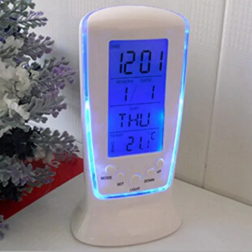 Mantavya Plastic Digital Clock (White)