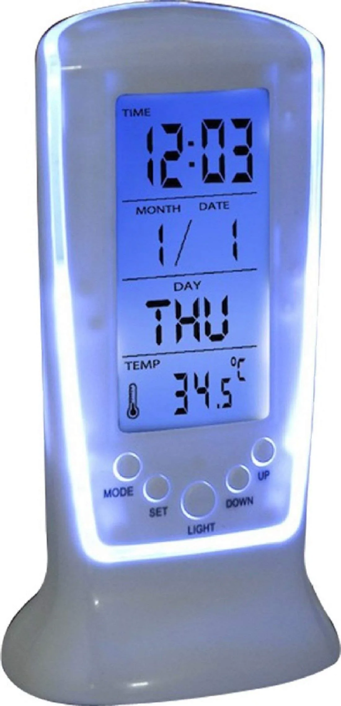 Mantavya Plastic Digital Clock (White)