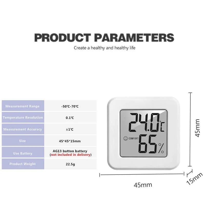 Mini Indoor Thermometer LCD Digital Temperature Room Hygrometer Gauge Sensor Humidity Meter Indoor Thermometer Temperature