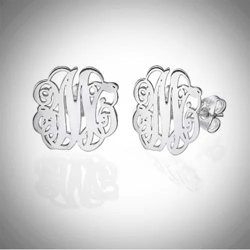 Monogram Cursive Earring Studs