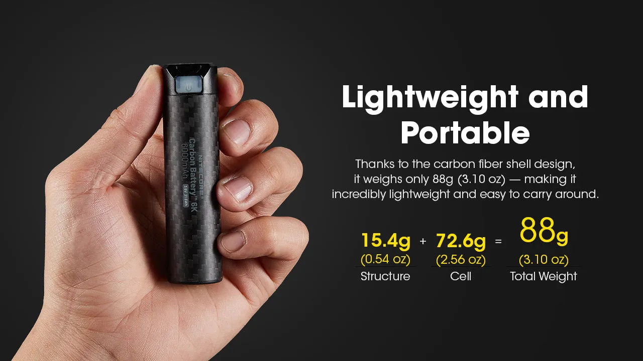 Nitecore Carbon Fibre Power Bank 6K