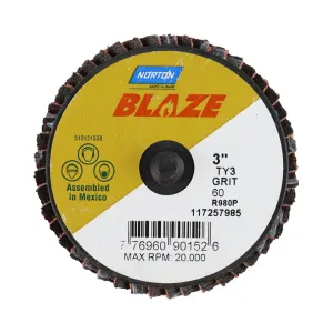 Norton Blaze R980P Quick Change TR Mini Flap 50mm 60 Grit - 10 Discs