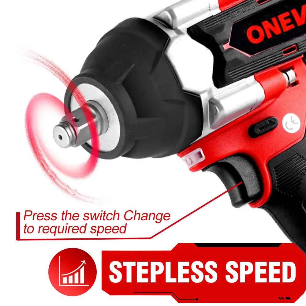 ONEVAN 1/2" Impact Wrench & 23 1 Torque Screwdriver Brushless Cordless 2‑Pc. Combo Kit 6.0Ah