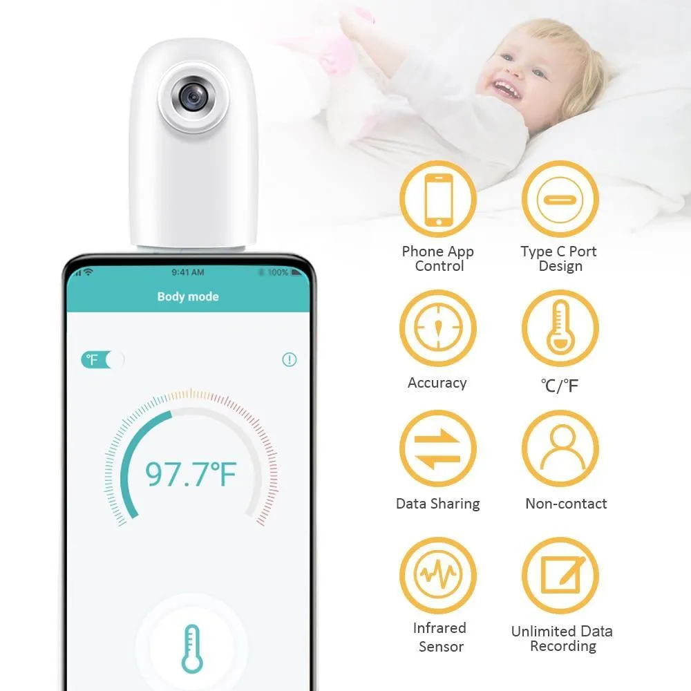 Portable Forehead Phone Thermometer