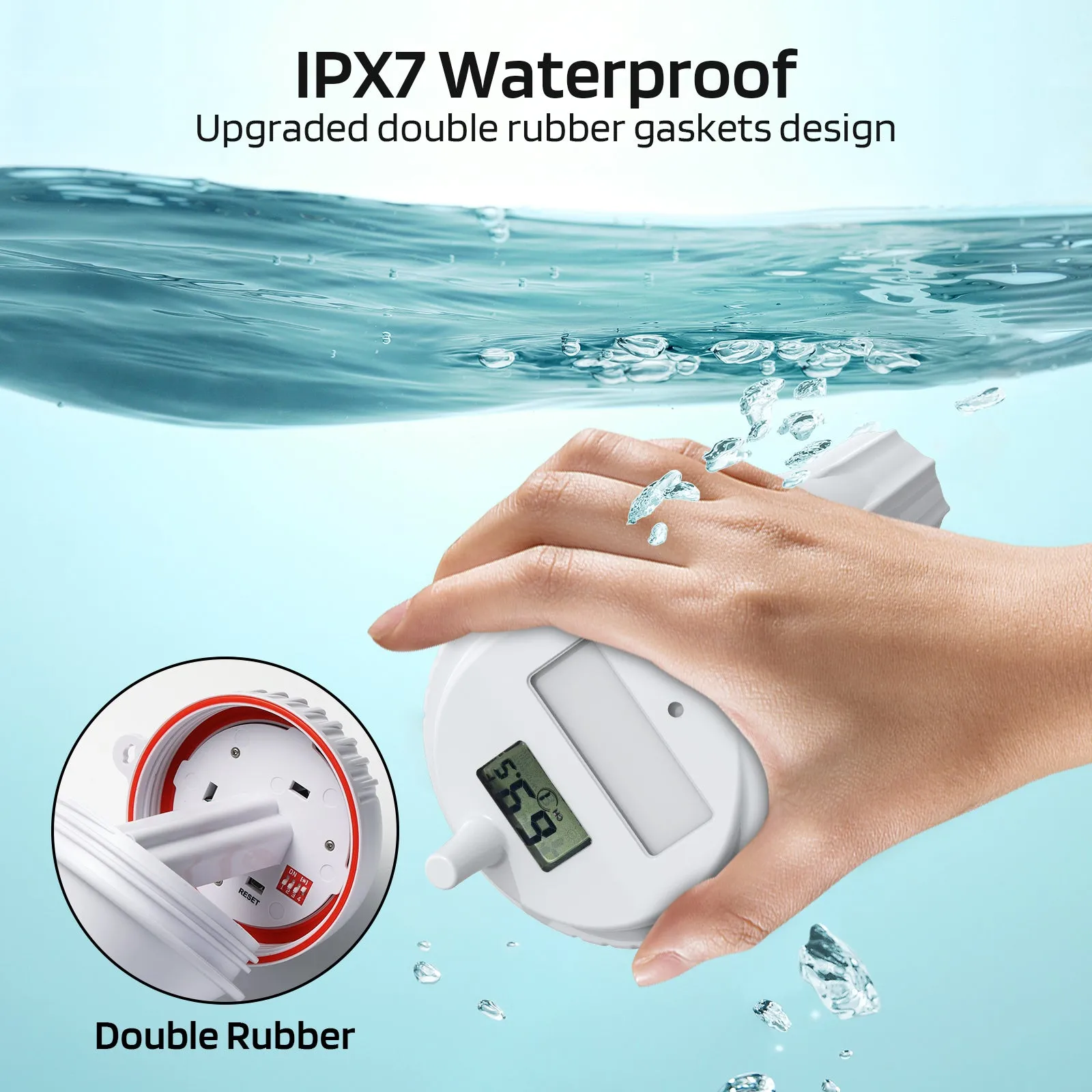 Raddy PT-1 Wireless Water Thermometer | Digital Screen | IPX7 Waterproof | for Pools Hot Tubs Pond Bath