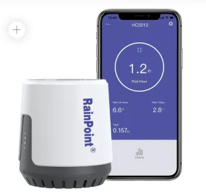 RainPoint Wireless Wi-Fi Rain Gauge with Rainfall, Accurate Rainfall Record (Sub-Device, Need to Pair with Irrigation Hub or Wifi Gateway)