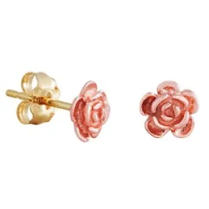 Red Gold Rose Earrings