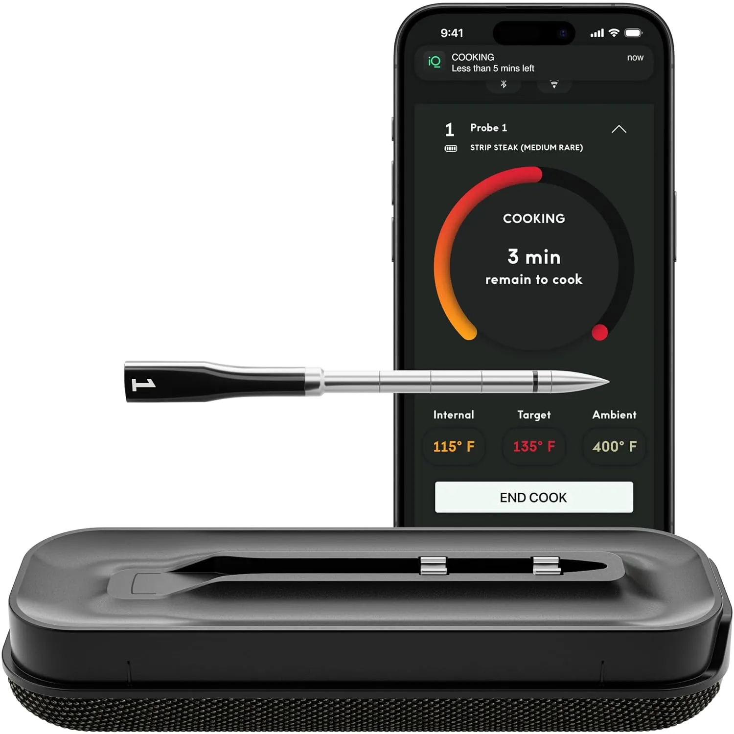 Smart Wireless Meat Thermometer with 2 Ultra-Thin Probes