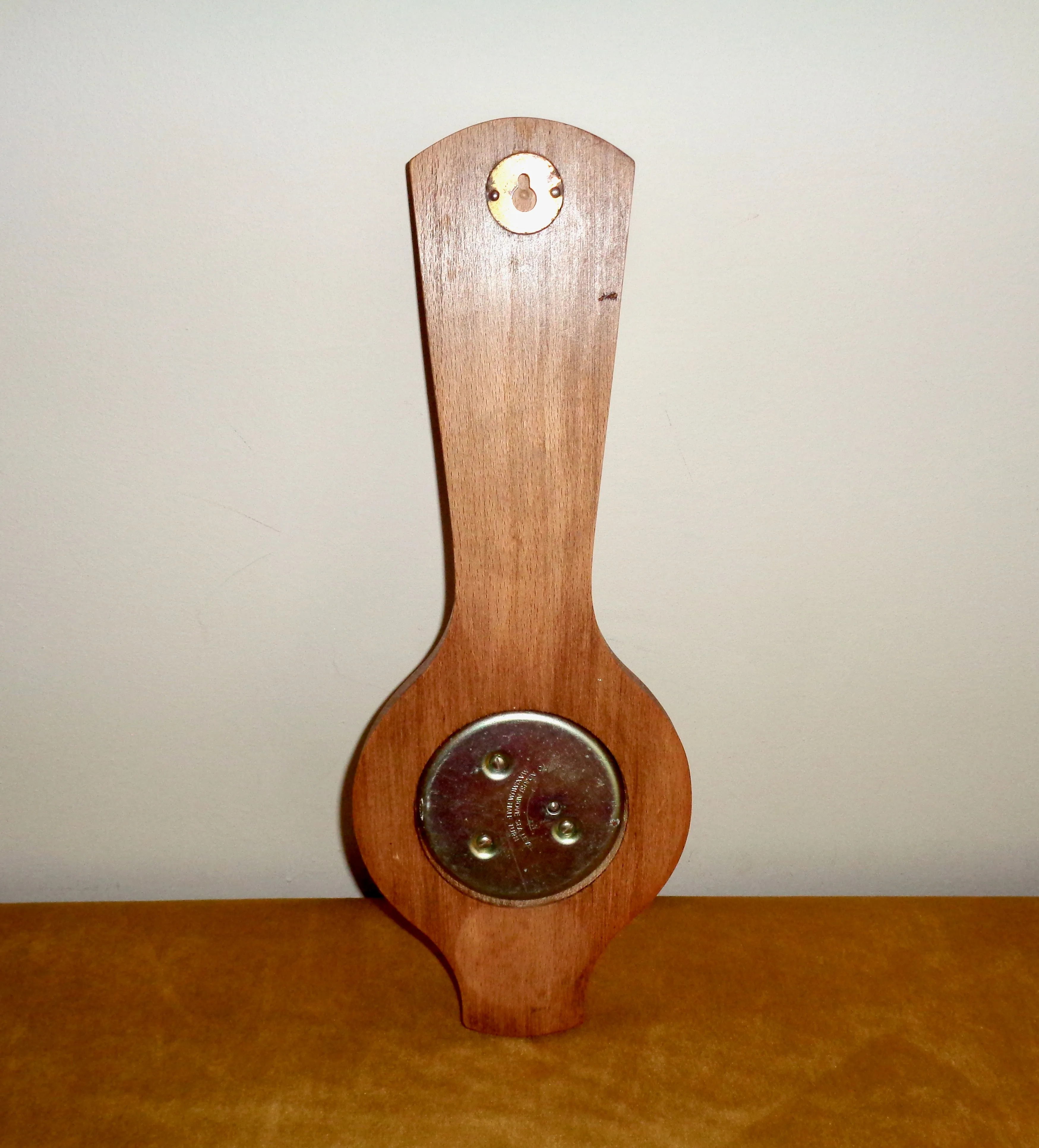 Vintage Shortland SB Aneroid Barometer and Thermometer In An Elongated Wood Surround